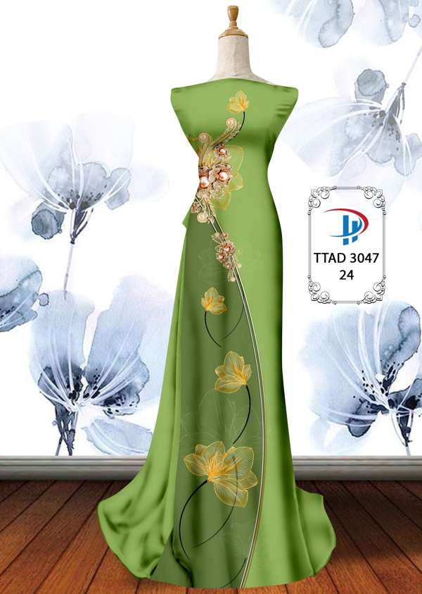 Vải Áo Dài Hoa In 3D AD TTAD3047 64